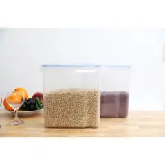 Basicwise BPA-Free Plastic Food Containers with Airtight Spout Lid, Set of 2