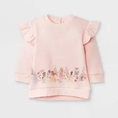 Baby Girls' 3pc Disney Princess Fleece Pullover and Tutu Leggings Set - Light Pink