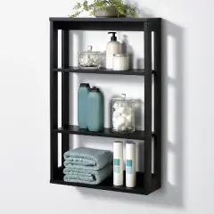 Wooden Wall Shelf Matte Black - Zenna Home