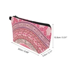 Unique Bargains Flower Printed Makeup Bag Pink 1 Pc