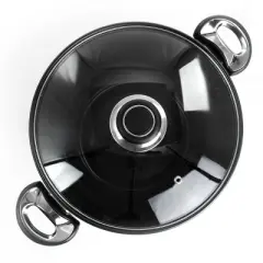 Gibson Home Leighton 3 Piece 8.5 Quart Steel Nonstick Pasta Pot with Steamer in Black