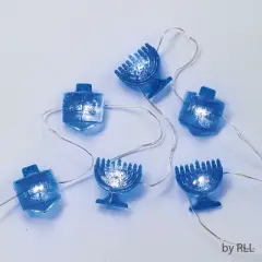 Rite Lite 20ct Chanukah Micro LED Battery Operated Mini String Lights with Timer Blue -  6' Clear Wire