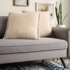 TOWN & COUNTRY EVERYDAY Rio Solid Fringe Indoor Outdoor Decorative Pillow, 2-Pack Set