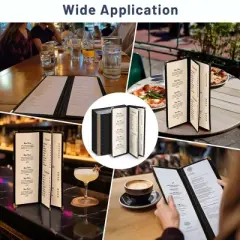 WeChef 30 Pcs Restaurant Menu Covers Holders for 4.25 x 11" Paper 3 Page 6 View
