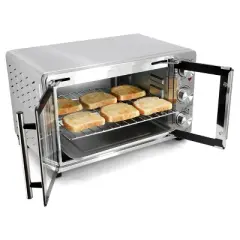 MegaChef 25L French Door Multi-Function Electric Toaster Oven with Rotisserie Set
