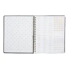 russell+hazel 2023 Planner 9.125"x11.25" Weekly Spiral Bound Black Vegan Leather