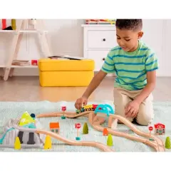 B. toys Wooden Train Set - Wood & Wheels