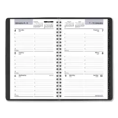DayMinder Block Format Weekly Appointment Book, Tabbed Telephone/Add Section, 8.5 x 5.5, Black, 12-Month (Jan to Dec): 2026