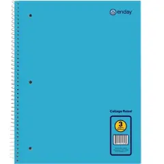 Enday 3-Subject Spiral Notebook Collage Ruled - 120 Sheets