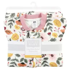 Hudson Baby Infant Girl Premium Quilted Long Sleeve Sleeping Bag and Wearable Blanket, Fall Botanical