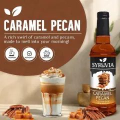 Syruvia Caramel Pecan Syrup - 25.4 fl oz. Premium Flavoring Syrup For Coffee