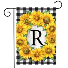 Briarwood Lane Everyday Garden Flag 12x18 For Outdoor Sunflowers Monogram R Garden Flag Flags For Outside