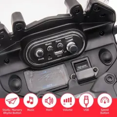 12V Kids Ride On Motorcycle, Licensed BMW,Police Motorbike w/ High/Low 2 Speed,Built-In Music,USB,Warning Lights,Spring Suspension,Training Wheels