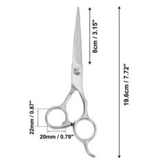Unique Bargains Men Women Stainless Steel Straight Hair Scissors Hair Clippers for Long Short Thick Hard Soft Silver Tone 7.72 inch 1 Pc