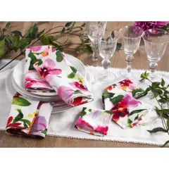 Saro Lifestyle Printed Floral Design Napkin