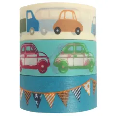 Wrapables Car Race Japanese Washi Masking Tape (Set of 3)