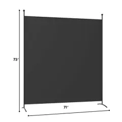 Costway Single Panel Room Divider Privacy Partition Screen for Office Home Black/Beige