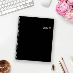 Blue Sky 8.5"x11" 2025-2026 Weekly/Monthly Wirebound Planner Black