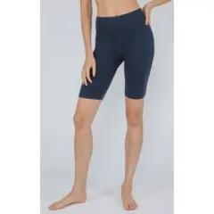 90 Degree By Reflex - Women's Washed Ribbed High Waist 9" Biker Shorts