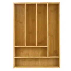 Heim Concept Organic Bamboo 6-Slot Organizer, Utensils Utility Storage