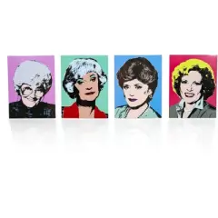 Just Funky The Golden Girls Collectible Warhol Art Style 4-Magnet Set | 4-Inch Tall Magnets