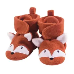 Hudson Baby Infant and Toddler Boy Cozy Fleece Booties, Orange Fox