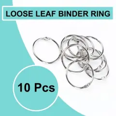 Unique Bargains Loose Leaf Metal Binder Keychain Files Book Rings Silver 1.5 Inches 10 Pcs
