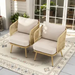 Outdoor Patio Furniture Set All Weather Wicker Conversation Set