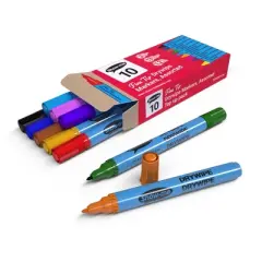 Show-me&reg; Fine Tip Slim Barrel Dry Erase Markers, Assorted Colors, Box of 10