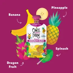 Once Upon a Farm Organic Pineapple, Banana & Dragon Fruit Immunity Blend Kids' Snack - 3.2oz