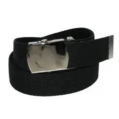 CTM Big & Tall Cotton Belt with Nickel Finish Buckle (Pack of 3)
