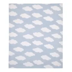 Everything Kids Light Blue and White Cloud Super Soft Toddler Blanket