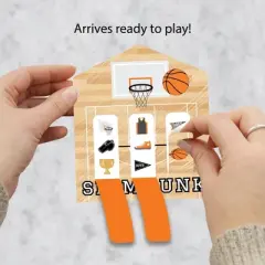 Big Dot of Happiness Nothin' But Net - Basketball - Baby Shower or Birthday Party Game Pickle Cards - Pull Tabs 3-in-a-Row - Set of 12