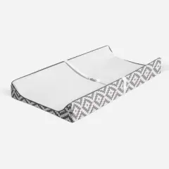 Bacati - Love Gray/White Diamond Plush Changing Pad Cover