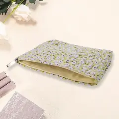 Unique Bargains Women Portable Dandelion Flowers Makeup Bag Green 1 Pc