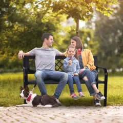 VEVOR Outdoor Bench,46 inches Metal Garden Bench for Outdoors, 480 lbs Load Capacity Bench,  Outdoor Garden Park Bench with Backrest and Armrests