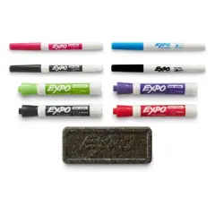Expo 9pk Dry Erase Marker Starter Set with Eraser & Fine/Ultra Fine/Chisel Tips Multicolored