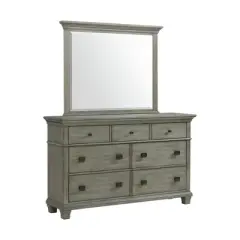 Clovis 7 Drawer Dresser and Mirror Gray - Picket House Furnishings