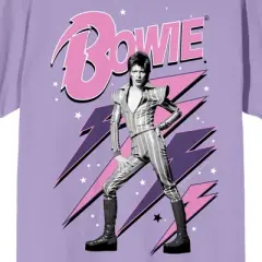 David Bowie Neon Spark & Stars Crew Neck Short Sleeve Purple Haze Women's T-shirt