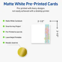 Avery Square Business Cards, Floral Design, 2.5" x 2.5", 90 Total