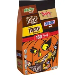 Mars - M&M's, Snickers, Twix, Milky Way Halloween Candy Mix Chocolate Variety Bag Bulk - 61.57oz/160ct