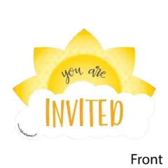 Big Dot of Happiness You are My Sunshine - Shaped Fill-in Invitations - Baby Shower or Birthday Party Invitation Cards with Envelopes - Set of 12