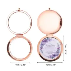 Unique Bargains Portable Round Makeup Mirror Rose Gold Tone 1 Pc