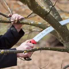 FELCO 630, 13in. Impulse Hardened Curved Fixed Blade Pull-Stroke Saw, Locking Sheath Included with Leg Strap