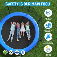 BestParts 12FT Trampoline with Safety Enclosure Net, Basketball Hoop, Ladder