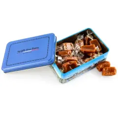 Straight from France Salted Butter Caramels with French Sea Salt, Gourmet Toffees in Brittany Themed Gift Tin 7 Oz