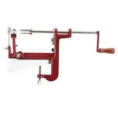 Back To Basics A-501 Apple/Potato Peeler With Clamp-On Base, Red