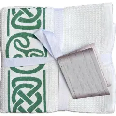 Slickblue Celtic Knot Tea Towels Set &ndash; 2-Pack Waffle Cotton Towels for Kitchen Tasks & Cultural Decor