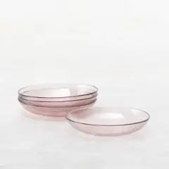 4pk 8.6" Los Cabos 25oz Coupe Entree Bowls Pink - Fortessa Tableware Solutions: Glass Dining Bowls, Dishwasher-Safe