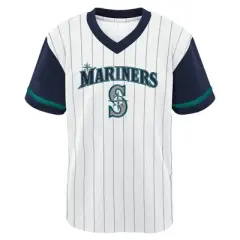 MLB Seattle Mariners Boys' White Pinstripe Pullover Jersey